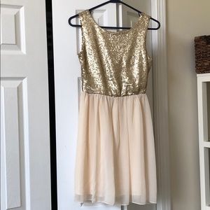 Gold Sequined Cocktail Dress